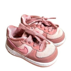 Nike Air Force 1 (AF1) Baby Girl Sz 4 Pink Shoes Lace Up Pink Sneakers